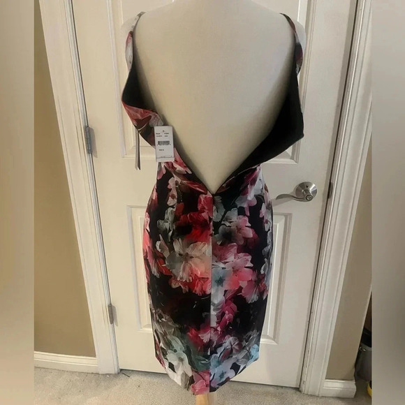 Black Halo Floral Spaghetti strap midi dress-NWT Size 4 - Picture 5 of 13
